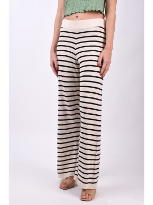 Pantaloni Dama Yas Yasraye Hw Knit Birch Stripes Black